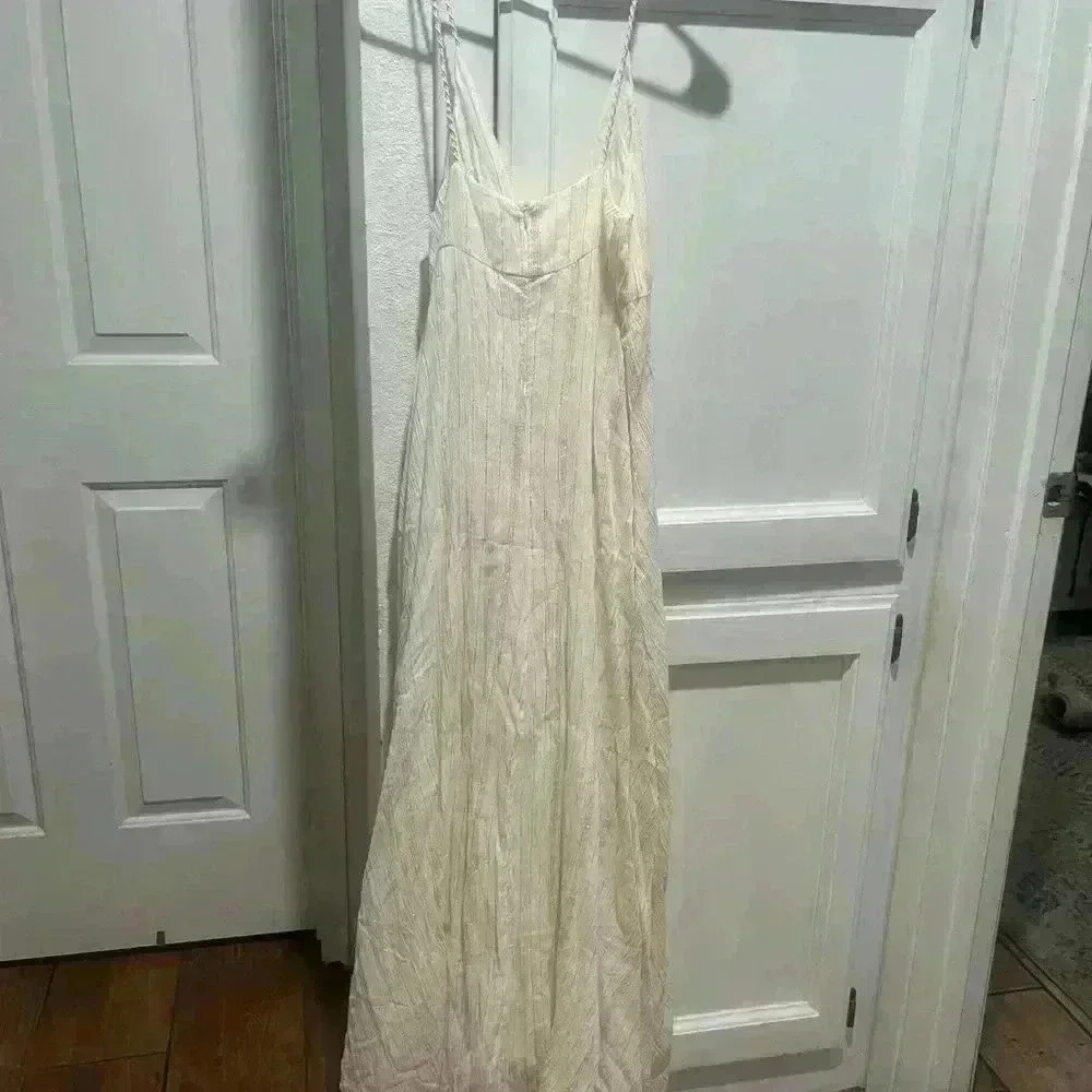 NWT FLORABELLA cream and gold strip dress size small - Picture 4 of 7